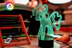 3D ночник "My Little Pony" (УВЕЛИЧЕННОЕ ИЗОБРАЖЕНИЕ) подарочная упаковка + 16 цветов + пульт ДУ + сетевой адаптер + батарейки (3ААА)  3DTOYSLAMP