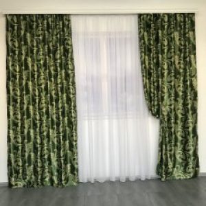 Готовые шторы Блэкаут 150x270 cm (2 шт) ALBO Зеленые (SH-202-15)