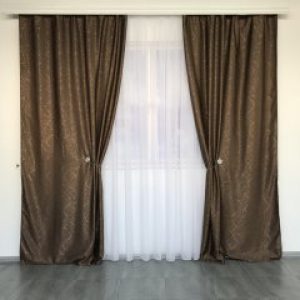 Комплект готовых штор Блэкаут ALBO 150x270 cm (2 шт) Коричневые (SH-M17-1)