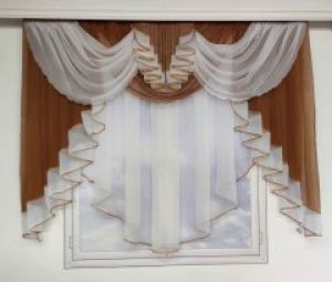 Занавеска с ламбрекеном ALBO 200x160 cm Коричневый (KU-178-13)