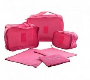 Набор органайзеров Suntribe Travel для путешествий 6-в-1 Розовый