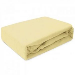 Махровая простынь на резинке Vipro Group светло-бежевая 180х200+20 (194-78)