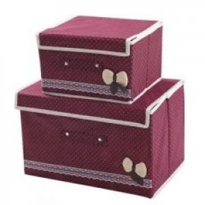 Набор коробов для хранеия Кофр (2 шт) Arivans 37х26х21 см бордовый 94-804