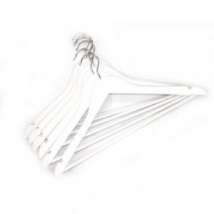 Набор вешалок для одежды деревянных SPACEO 6 шт белые (10529890)