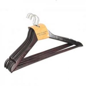 Набор вешалок для одежды деревянных SPACEO 6 шт черные (10529911)