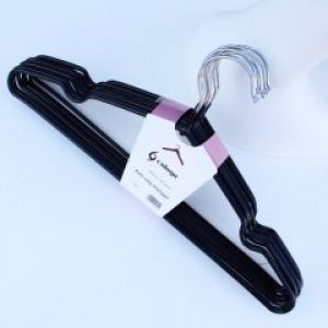 Набор плечиков металлических для одежды Hanger в силиконовом покрытии 40 см 10 шт черные (03-01-21)