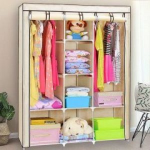 Шкаф складной тканевый HCX 3 секции бежевый 88130