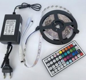 Светодиодная лента LED LTL гибкая подсветка цветная RGB 5050 5м комплект пульт д/у 44 кнопки программирование