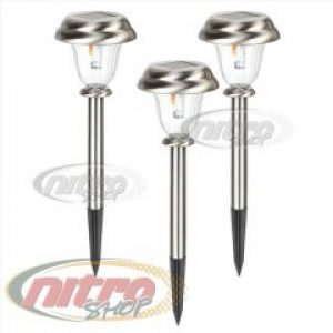 Комплект светильников Horoz Electric H-3 на солнечной батарее 3шт. Грунтовый 6400К IP44 Хром