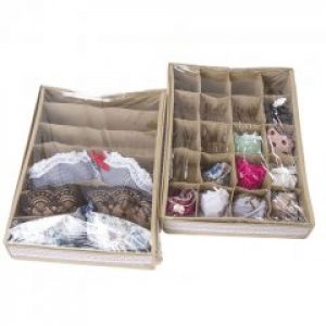 Набор органайзеров для нижнего белья с крышками 2 шт ORGANIZE Beg002-Kr бежевые Original