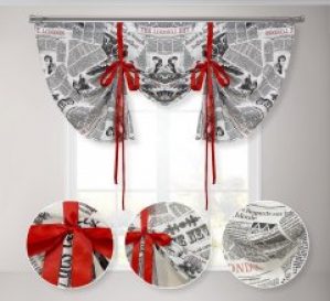 Римская занавеска-ламбрекен Adagio Windows Decor Газетка в размерах 1