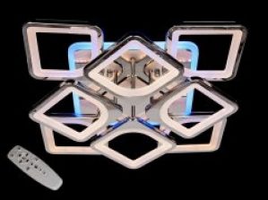 Потолочная LED-люстра AlexMosh с диммером и цветной подсветкой 150W цвет хром (065)