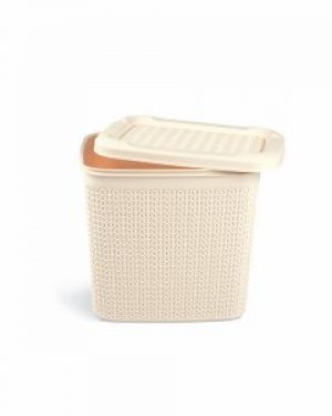Корзина для порошка Ucsan plastik вязка 10 л слоновая кость M-086