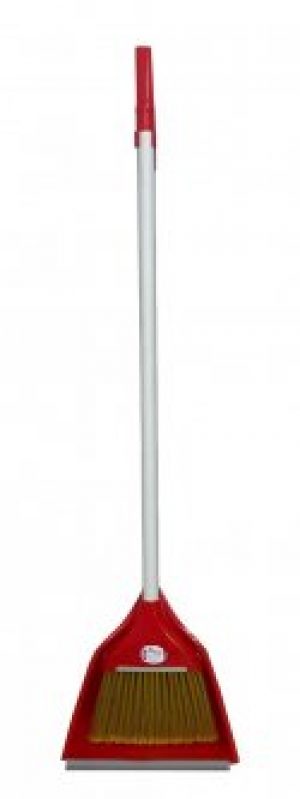 Веник и совок с ручкой Zambak Plastik Лентяйка красная ZB-128
