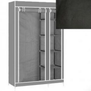 Портативный тканевый шкаф-органайзер для одежды на 2 секции - чёрный Баланс