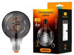 Светодиодная лампа VIDEX Filament G95FGD 4W E27 2100K 220V (25174)