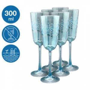 Набор бокалов Синее море 6 шт акриловый небьющаяся многоразовая посуда для бассейна яхты кейтеринга 300 мл