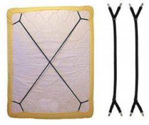 Фиксатор - держатель для простыни постельного белья PlumHOME длинный универсальный 2 шт Черный