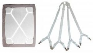 Фиксатор - держатель для простыни постельного белья PlumHOME 4 ветки универсальный Белый