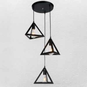 Люстра Подвесная в стиле лофт треугольник SVLIGHT трехламповая 250/3 черный