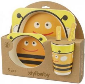 Набор детской посуды из бамбукового волокна Supretto со зверьками Пчела 5 предметов (5094-0001)