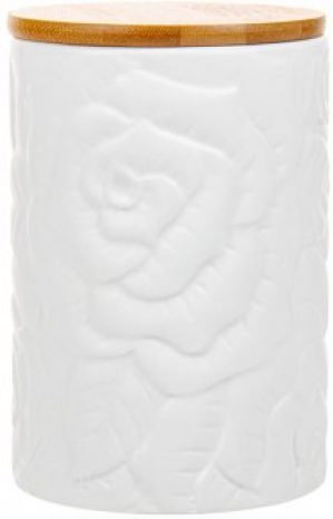 Банка Lefard 940 с бамбуковой крышкой 10х10х15 см Белый (940-246)