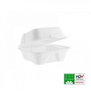 Коробка для бургера из багассы (сахарного тростника) Vegware 150 мм белый 50 шт. B003