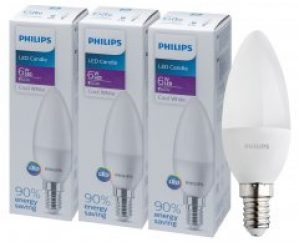 Светодиодная лампа Philips LEDCandle 6-60W E14 840 B35NDFR RCA (929002273737R) 3 шт.