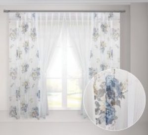 Кухонные шторы из сетки с магнитными подхватами Adagio Windows Decor в цветочный рисунок 3