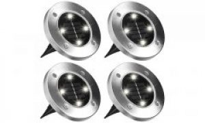 Солнечные уличные светильники для дома и сада комплект из 4-х штук Solar Disk Lights (zhb0371)