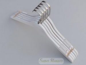 Набор вешалок Hanger WD 44 см белые деревянных с алюминиевым крючком в дизайне под старину 5 шт