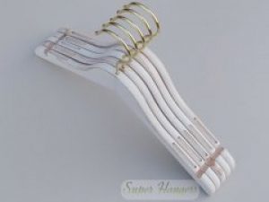 Набор вешалок Hanger WD 38 см белые деревянных в дизайне под старину крючок золото 5 шт