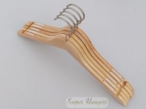 Набор вешалок для одежды Hanger WD 44 см светлые деревянные крючок алюминий 5 шт