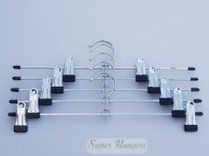 Набор 5 шт плечики Hanger 35 см металлические хромированные с прищепками для брюк и юбок