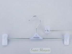 Набор 10 шт плечики Hanger 30 см металлические с белыми прищепками для брюк и юбок