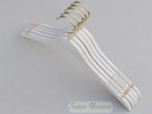 Набор вешалок Hanger WD 44 см белые деревянных в дизайне под старину крючок золото 5 шт