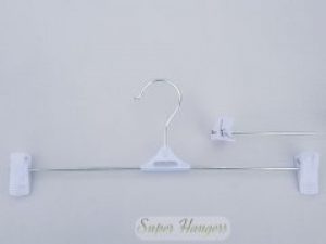 Набор 10 шт плечики Hanger 35 см металлические с белыми прищепками для брюк и юбок