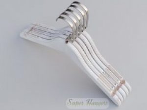 Набор вешалок Hanger WD 38 см белые деревянные в дизайне под старину крючок алюминий 5 шт