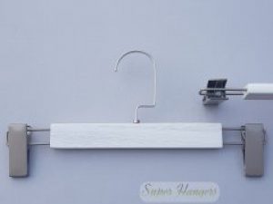 Вешалка для брюк и юбок Hanger WD 32 см белая деревянная с прищепками в дизайне под старину