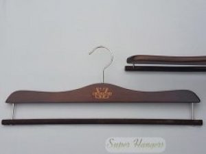 Вешалка для брюк Mainetti Group Kazara BR 41 см коричневая деревянная с бархатной перекладиной