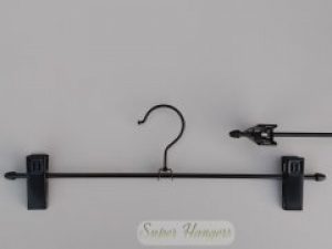Набор 10 шт плечики Hanger 36 см черные глянцевые металлические для брюк и юбок