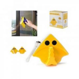 Магнитная щетка для мытья окон с двух сторон треугольная желтая (для оддинарных стекол) (1007957-Yellow-1)