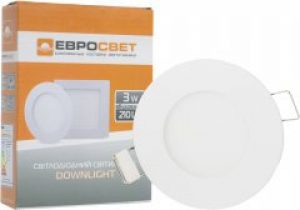Точечный светильник ЕВРОСВЕТ 3 Вт 6400 К LED-R-90-3 (56825) 2 шт