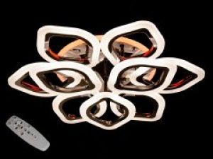 Современная LED люстра с пультом 125W цвет черный хром