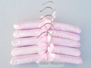 Набор детские плечики Hangerworld 25 см розовые мягкие сатиновые 5 шт