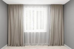 Комплект штор Декор-Ин Микровелюр Серо-бежевых 265х150 2 шт (Vi 101080) (ROZ6400050830)