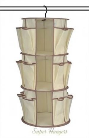 Подвесной органайзер карусель Supretto для обуви и одежды бежевого цвета