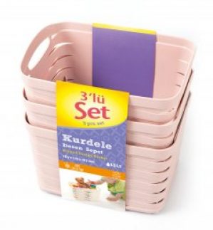 Набор из трех корзин Riband Design Ucsan plastik 1