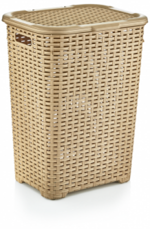 Корзина для белья ротанг Dunya Plastik 45л. бежевый 05006