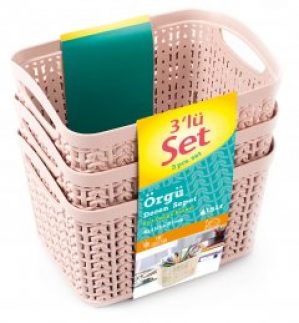 Набор из трех корзин вязка Ucsan plastik 1